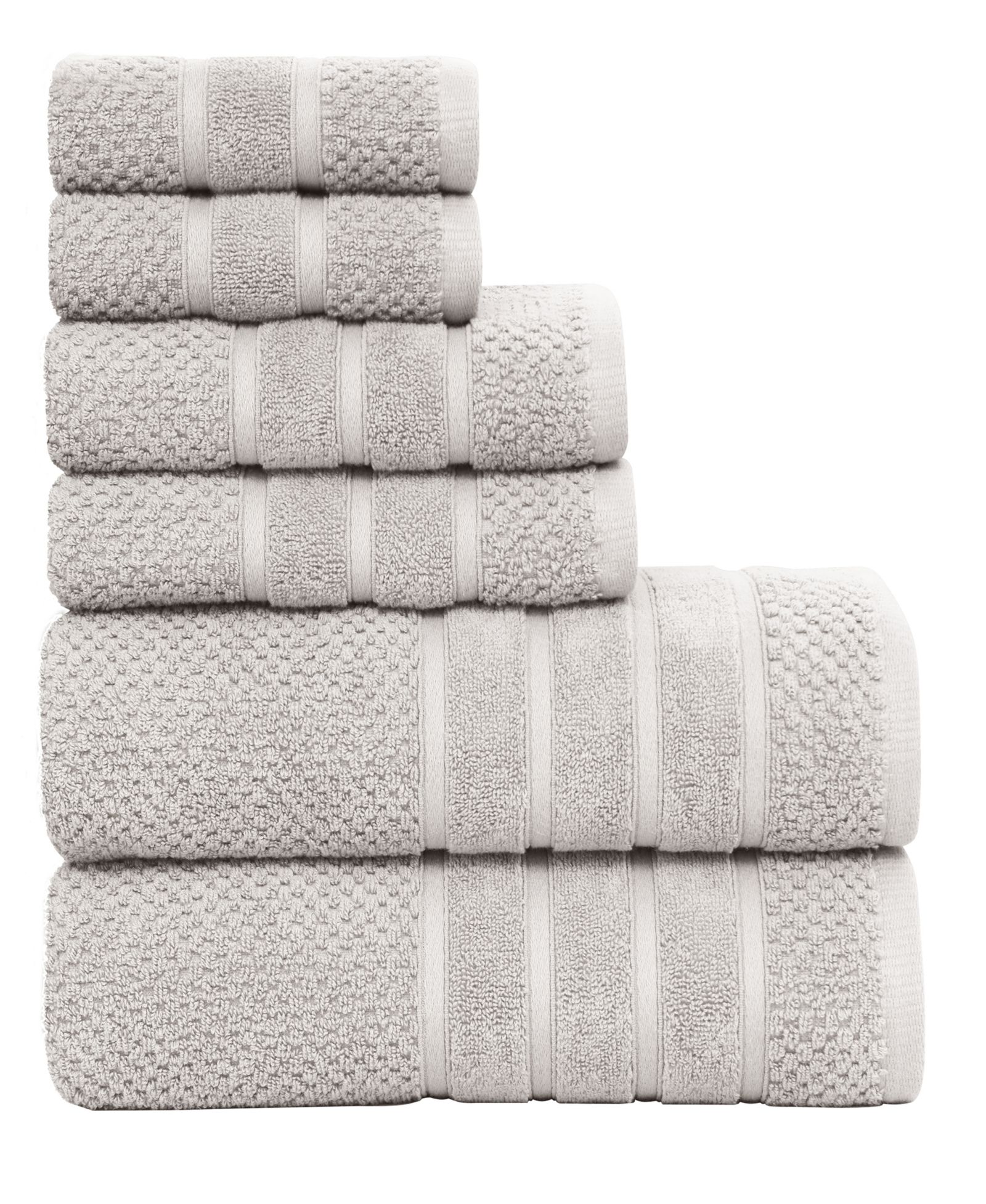 FEATHER & STITCH, NY Waffle Cotton 6-Piece Bath Towel Set