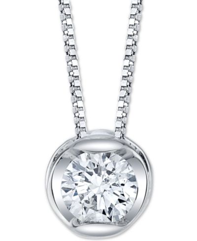 Sirena подвеска Diamond Circular 18" в 14k White Gold (1/4 ct. t.w.)