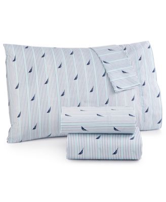 Nautica Audley Cotton Percale 4-Piece Sheet Set, Full