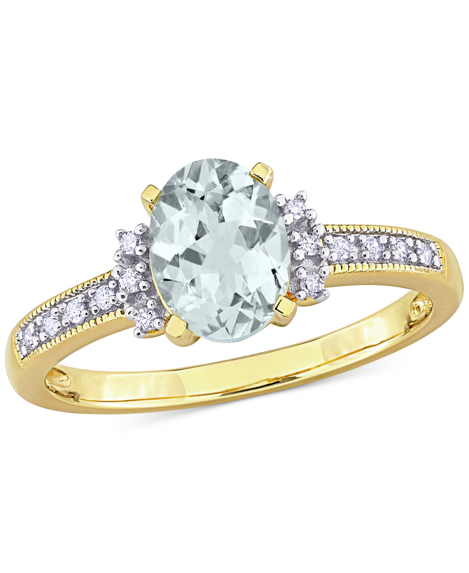 Кольцо с morganite (1-1/7 ct. t.w.) и diamond (1/20 ct. t.w.) в розовом золоте 18k поверх стерлингового серебра