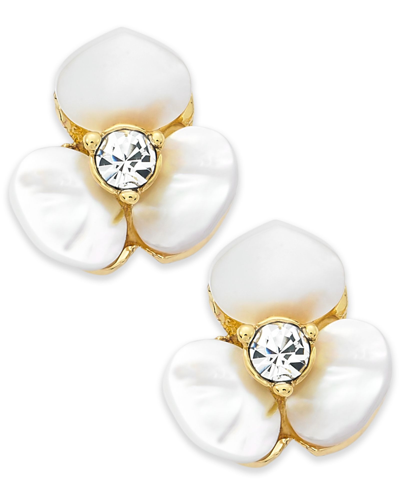 Серьги Kate Spade New York Gold-Tone Cream Disco Pansy Flower Stud