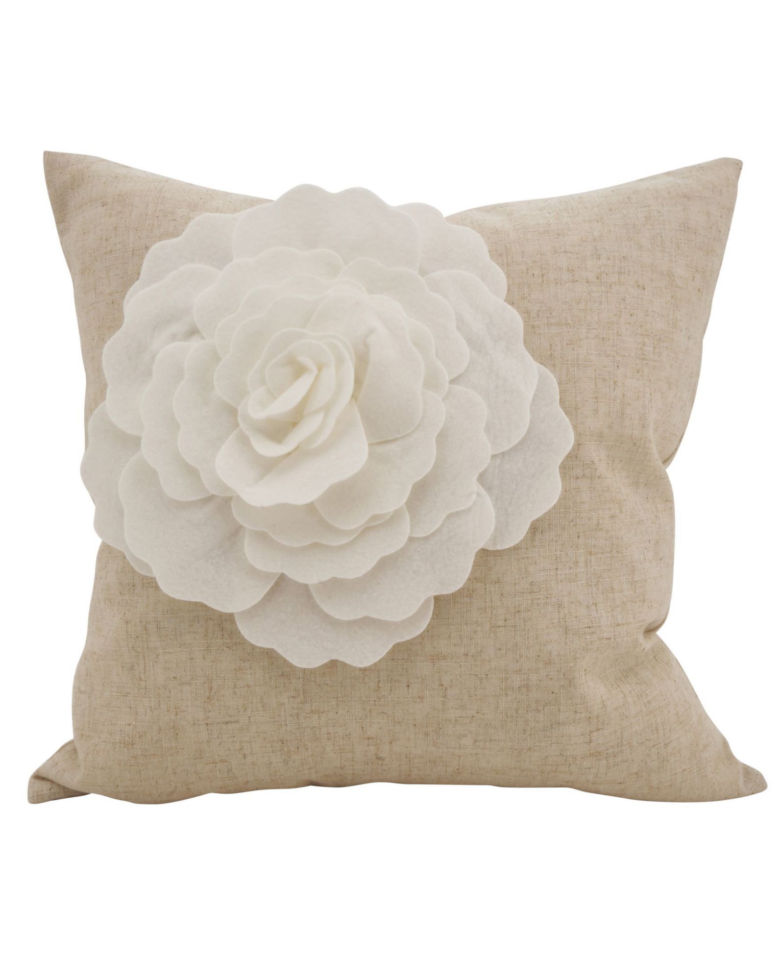 Saro Lifestyle Rose Flower Statement Decorative Pillow, 18" x 18"