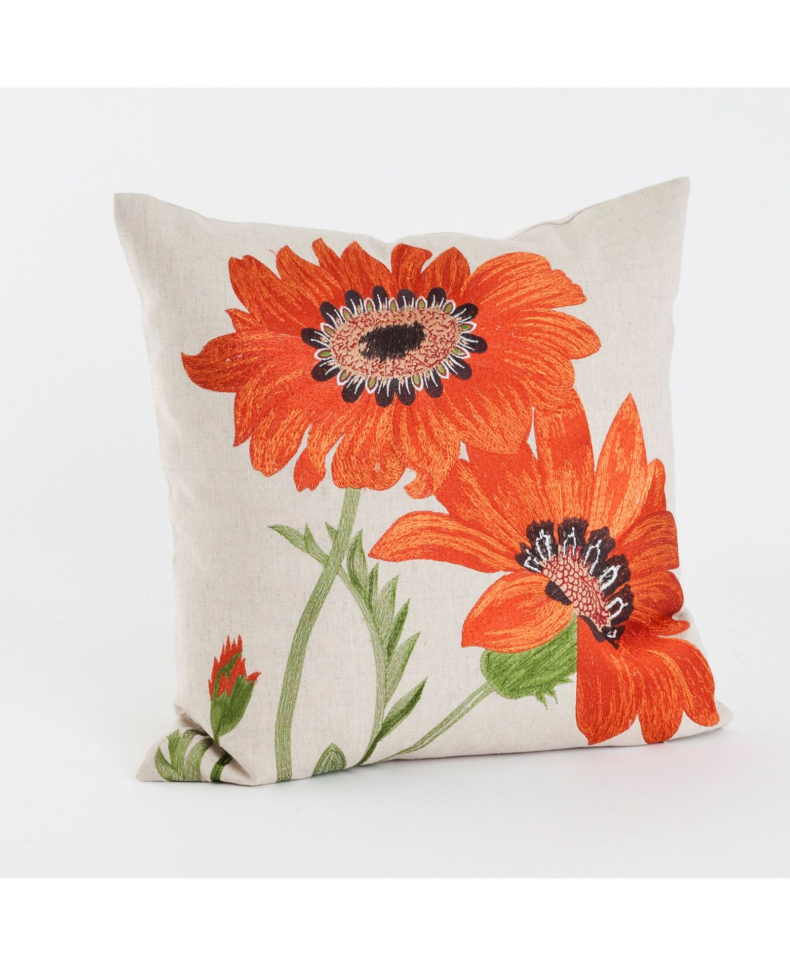 Saro Lifestyle Le Tournesol Embroidered Decorative Pillow, 18" x 18"