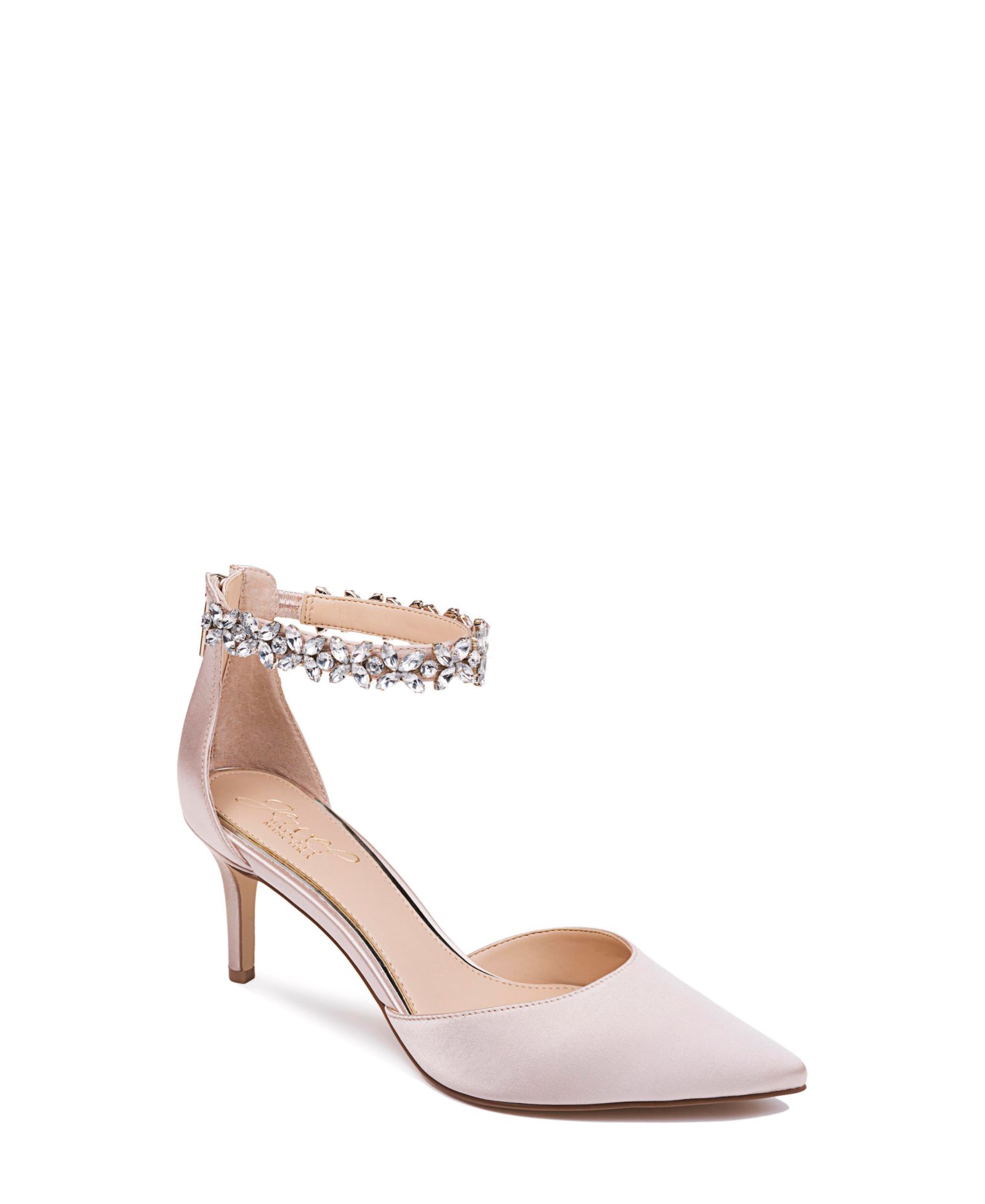 Jewel Badgley Mischka Women's Raleigh Rhinestone Ankle Strap Evening Pumps