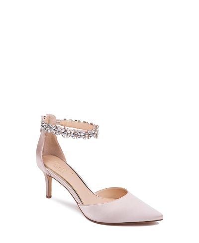 Jewel Badgley Mischka Women's Raleigh Rhinestone Ankle Strap Evening Pumps