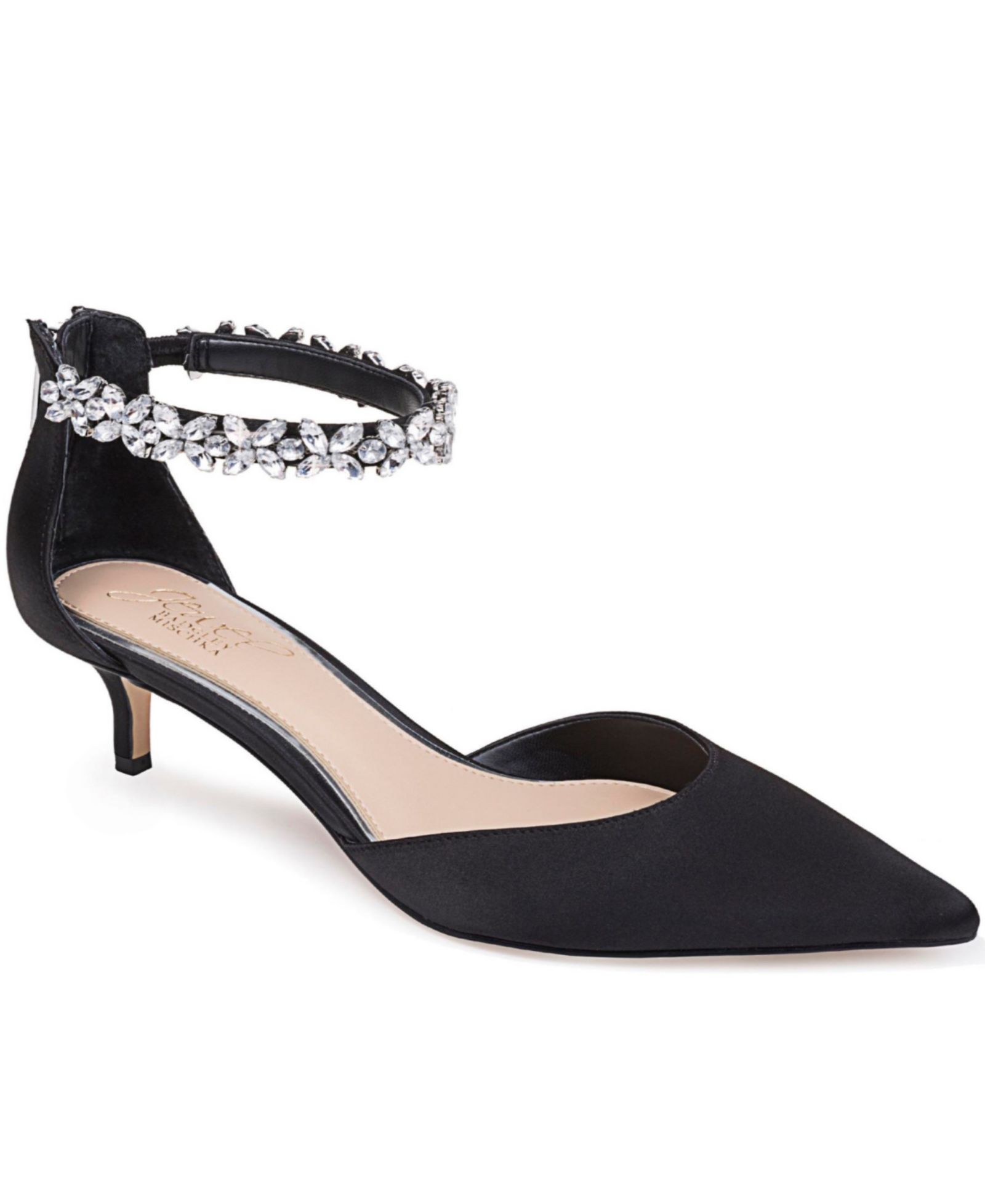 Jewel Badgley Mischka Women's Robles Kitten Heel Evening Pumps