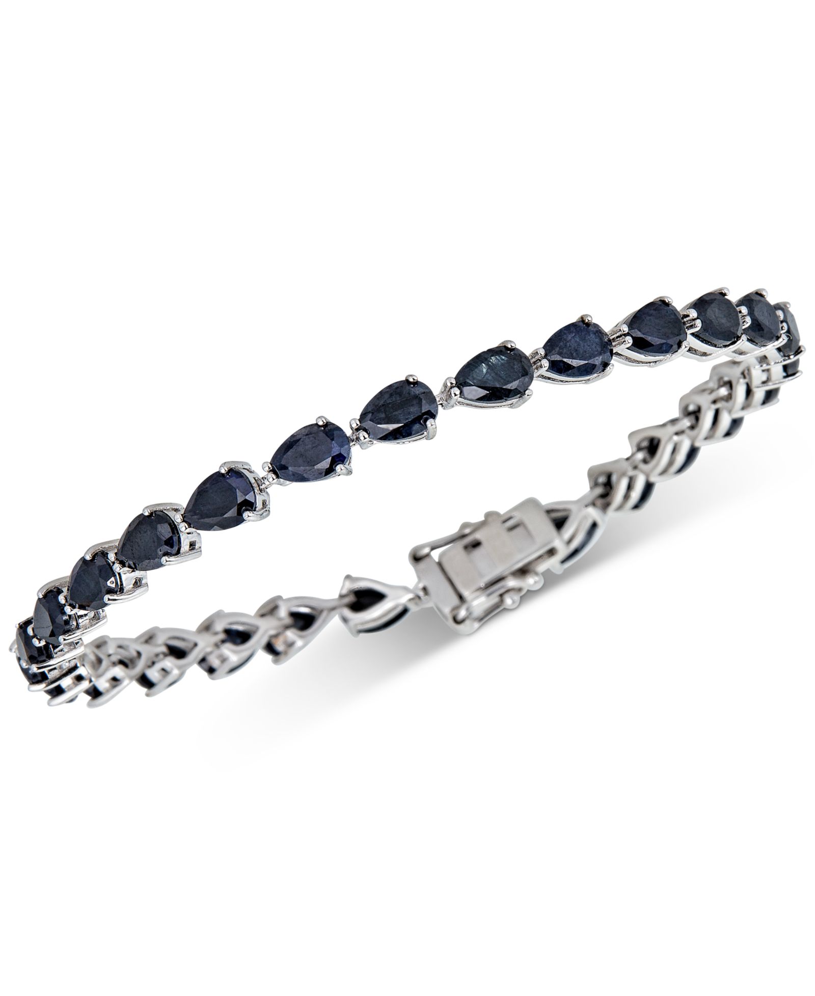 Black Sapphire Tennis Bracelet (13 ct. t.w.) in Sterling Silver