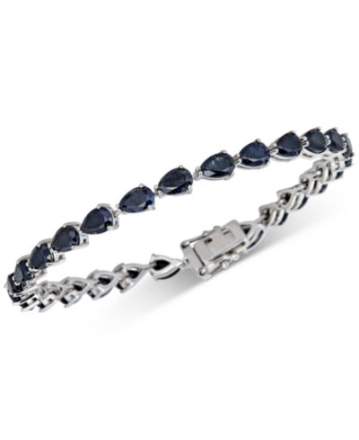 Браслет Black Sapphire Tennis из стерлингового серебра (13 ct. t.w.)