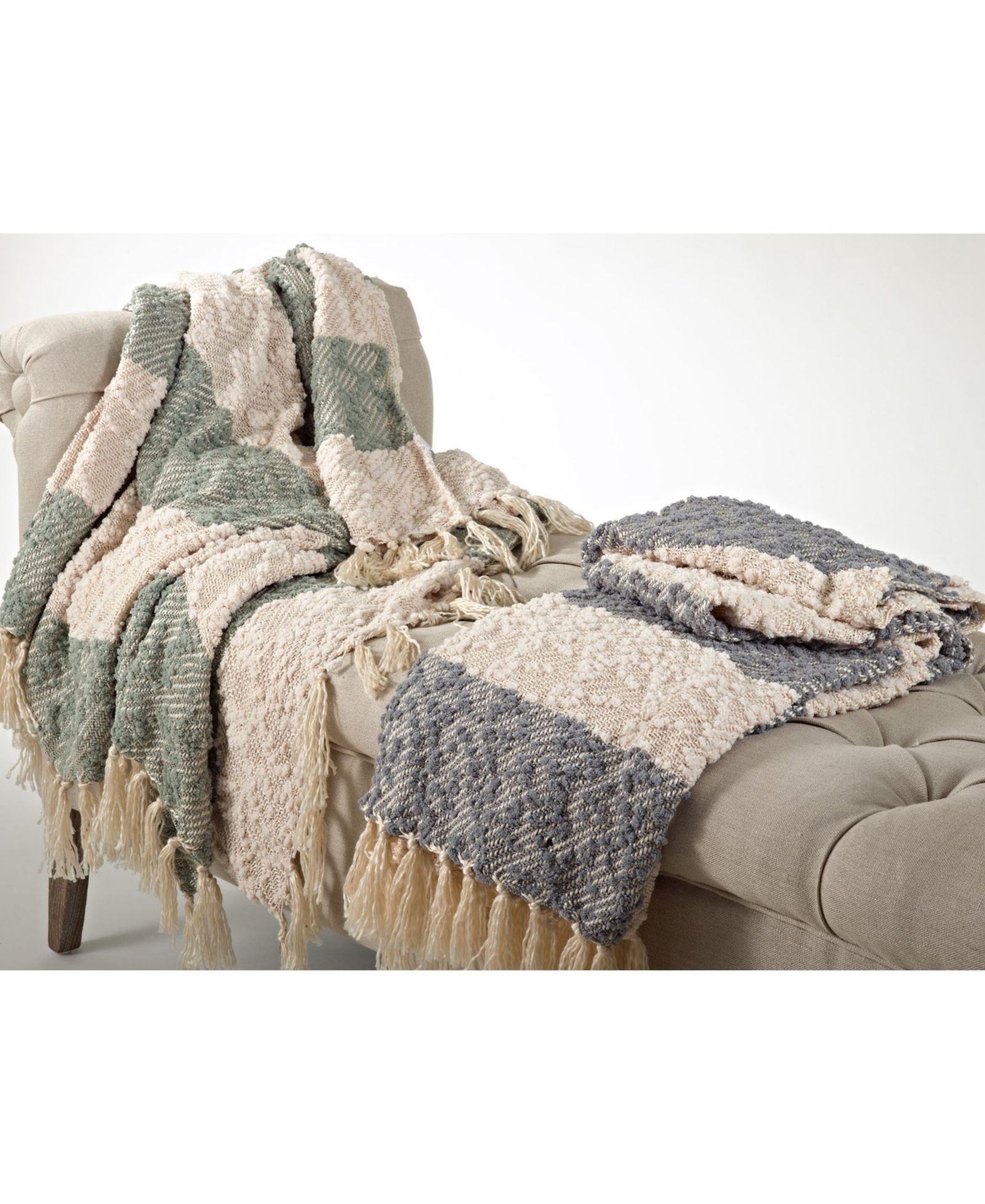 Полосатый плед Saro Lifestyle Nubby Design, 50" x 60"