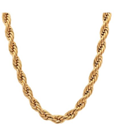 Мужская цепь-шнурок из нержавеющей стали с напылением 18k gold Steeltime 24"