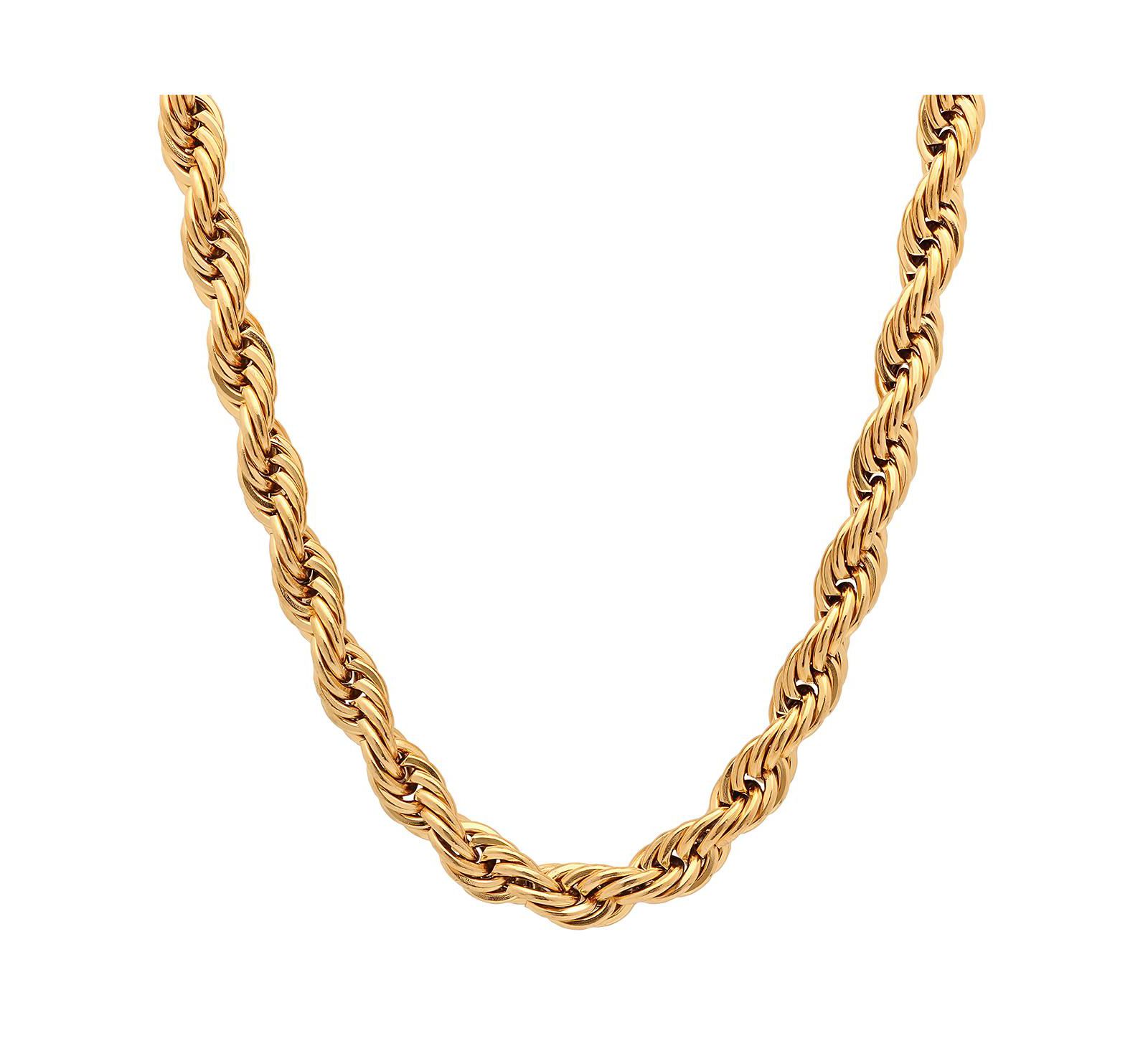 Мужская цепочка Steeltime 18k gold Plated Stainless Steel Rope 30"