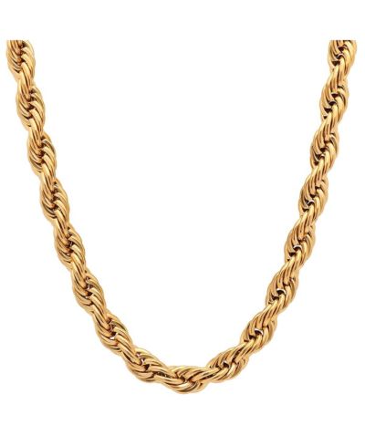 Мужская цепочка Steeltime 18k gold Plated Stainless Steel Rope 30"