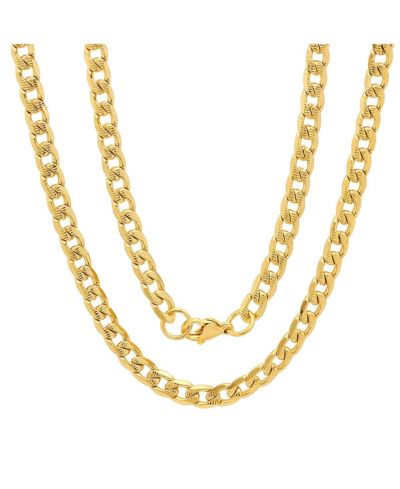 STEELTIME Мужская цепь Cuban из нержавеющей стали с напылением 18k gold, 8mm, 24"