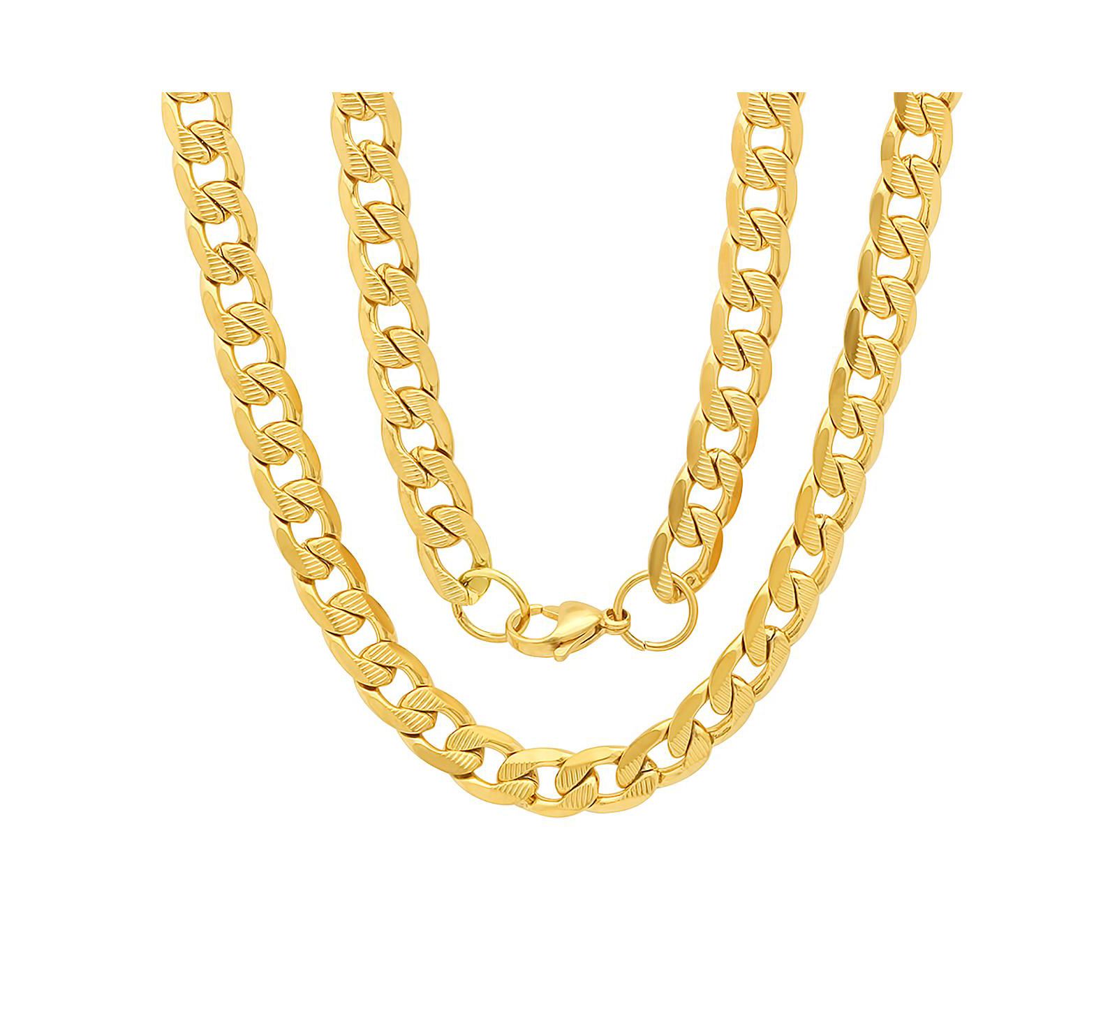 STEELTIME Мужская цепь Figaro из нержавеющей стали с позолотой 18k, 24"