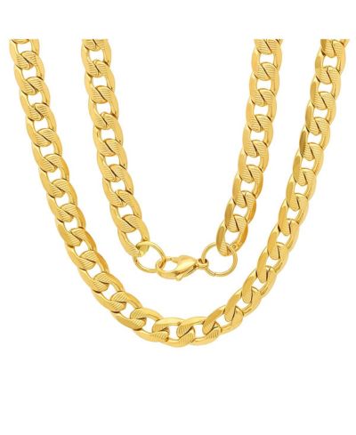 STEELTIME Мужская цепь Figaro из нержавеющей стали с позолотой 18k, 24"