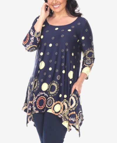 Женский туник White Mark Plus Size Erie 3/4 Sleeve