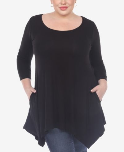 White Mark Plus Size Makayla туника с вырезом лодочкой