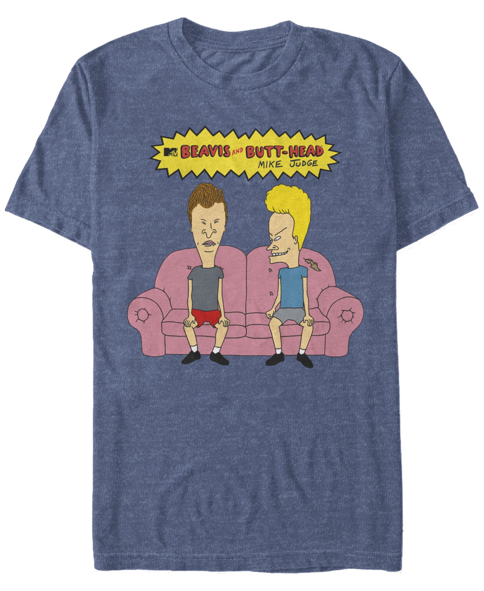 Fifth Sun Beavis and Butthead MTV Men's Couch Potatoes Logo Short Sleeve T-Shirt
