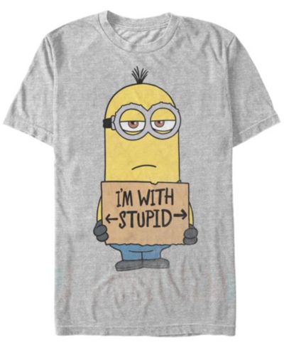 Minions Illumination Men's Despicable Me I'M With Stupid Short Sleeve T-Shirt