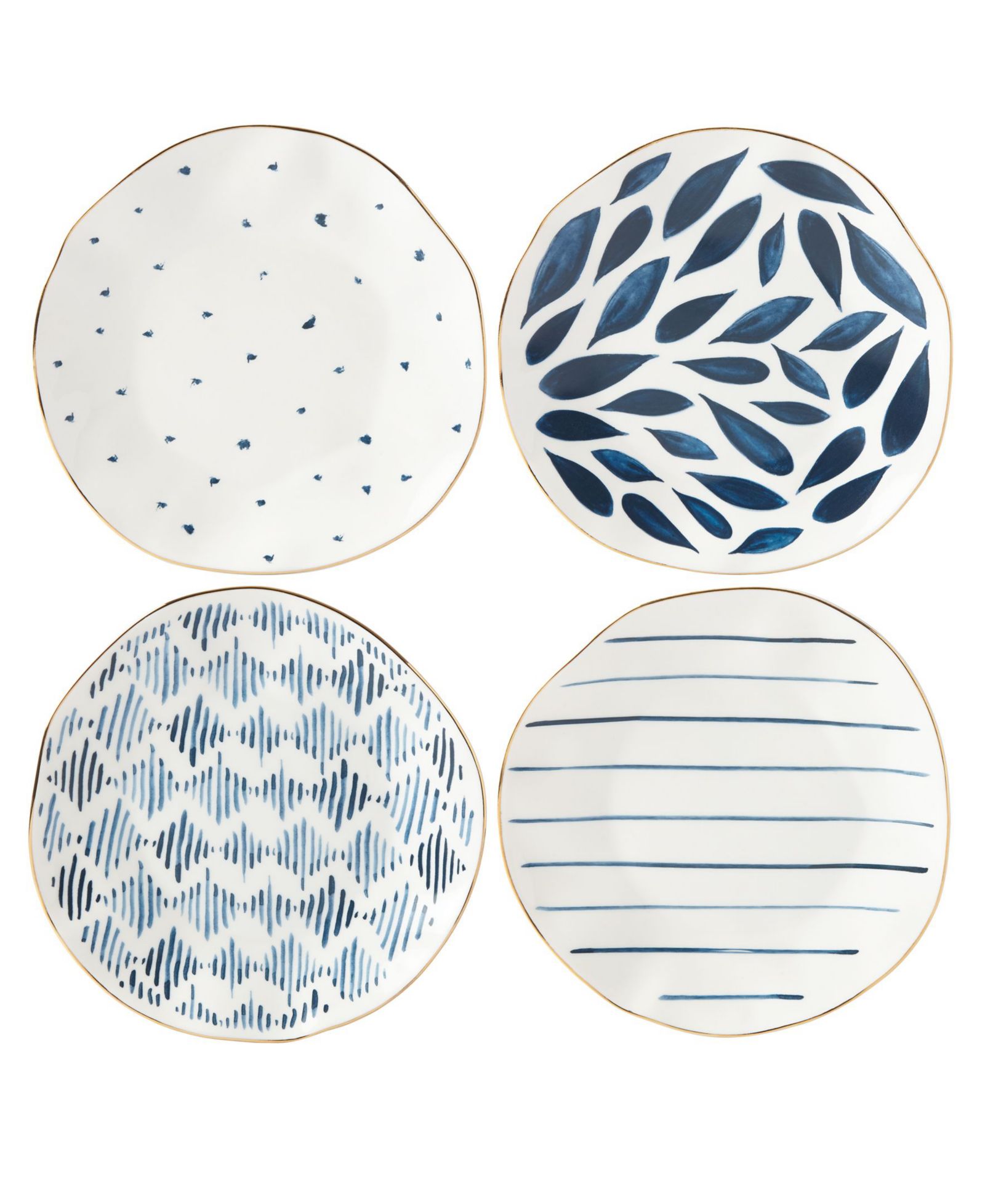 Lenox Blue Bay Assorted Dessert Plates, Set of 4