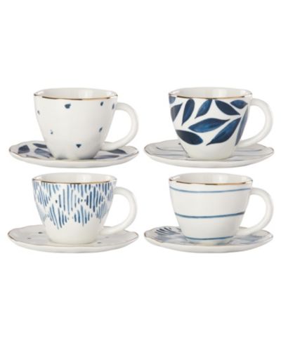 Чашка и блюдце Lenox Blue Bay Espresso, набор на 4 персоны