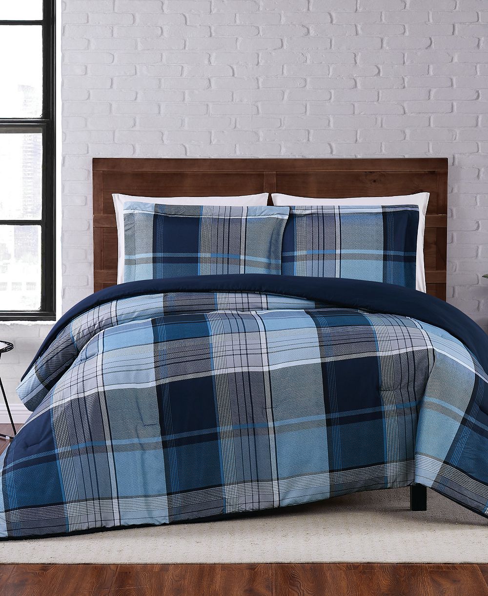 Truly Soft Trey Plaid 3-Pc. Comforter Set, King