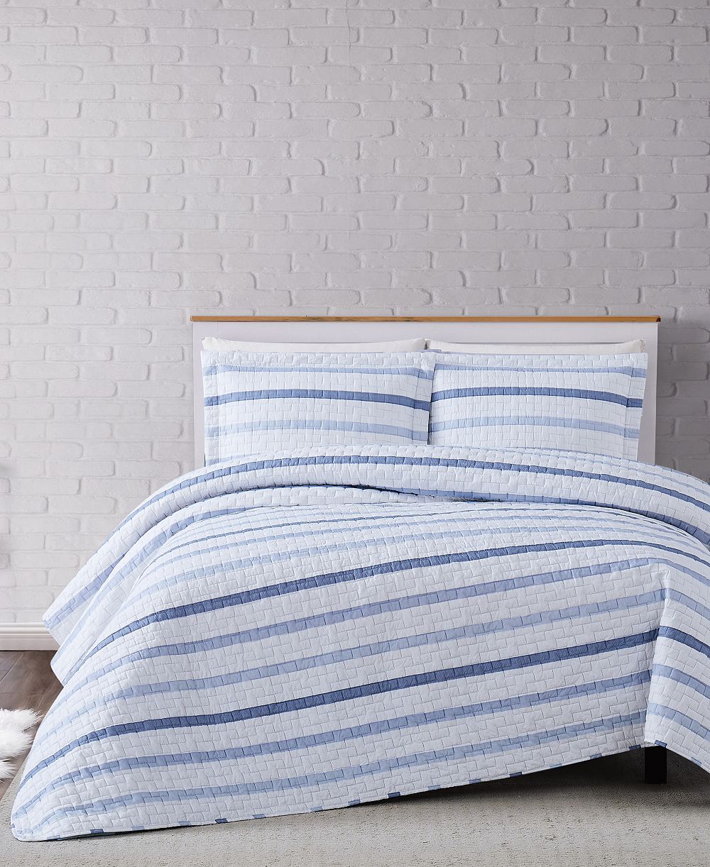 Truly Soft Комплект из 3-х элементов Quilt Waffle Stripe, Full/Queen