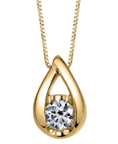 Подвеска Sirena Diamond (1/10 ct. t.w.) Teardrop в 14k White, Yellow или Rose Gold