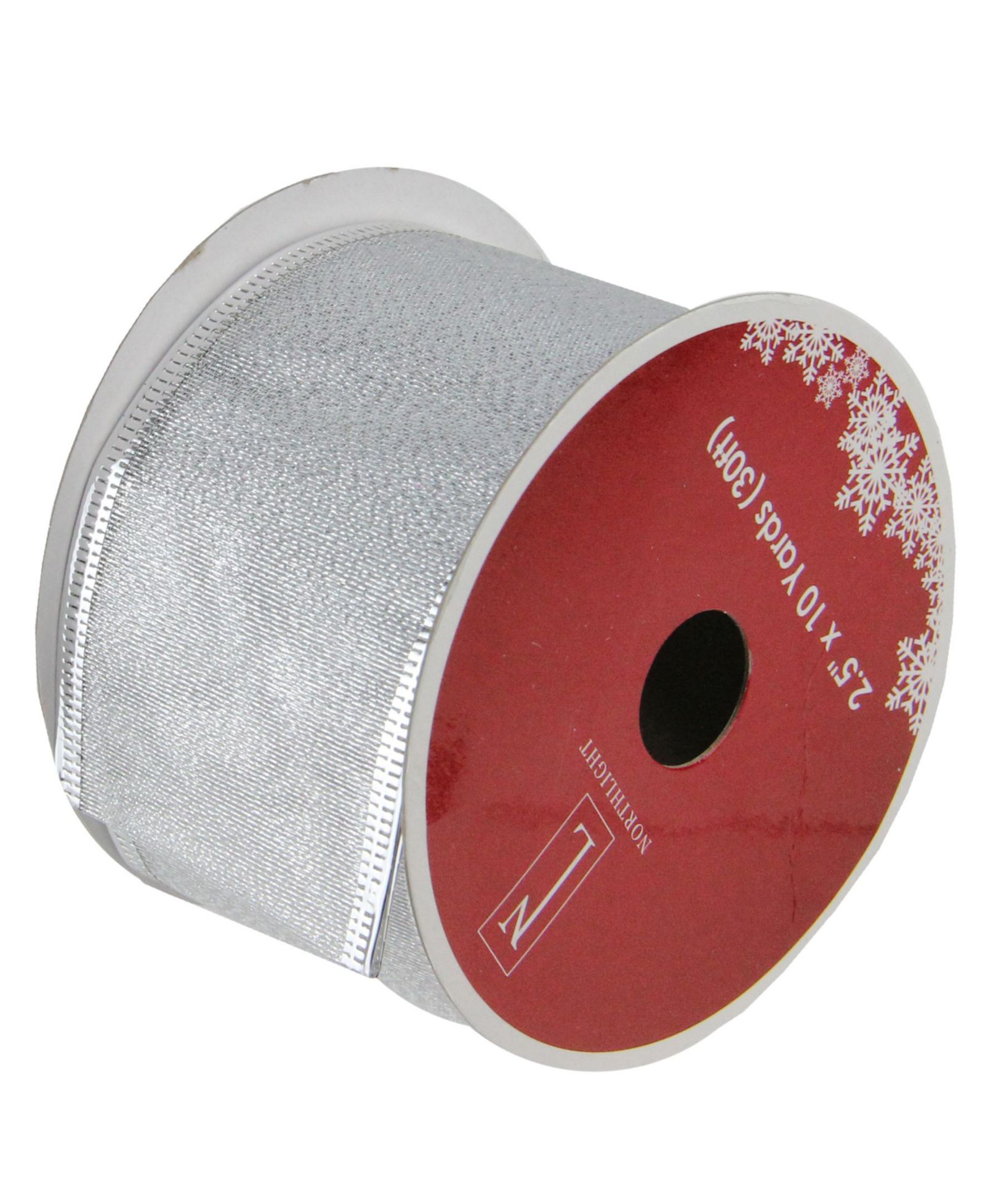 Набор из 12 катушек Northlight Shimmering Silver Wired Christmas Craft Ribbon 2.5" x 120 Yards Total