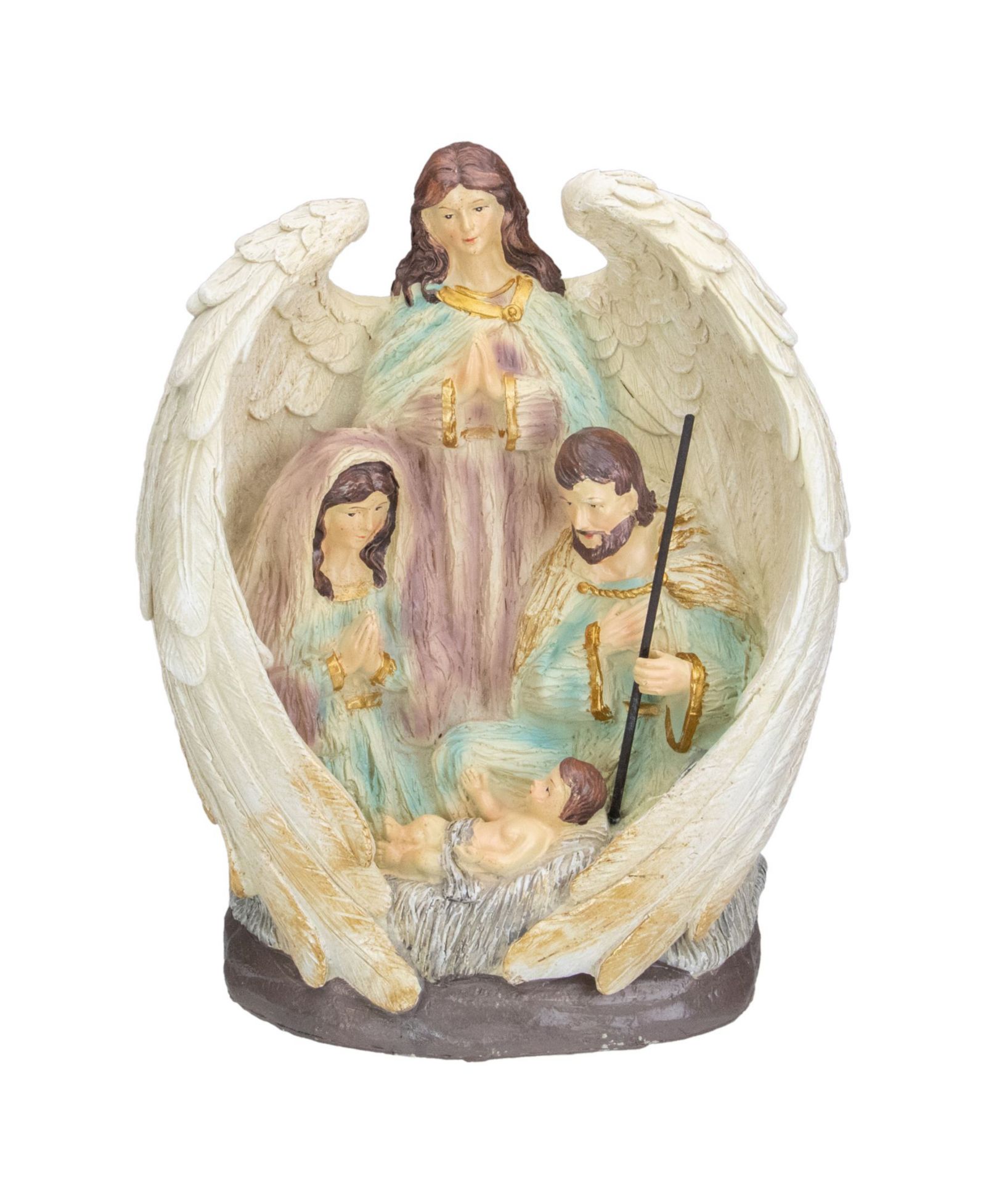 Рождественское украшение Northlight 11.25" Holy Family and Angel Nativity Table Decoration