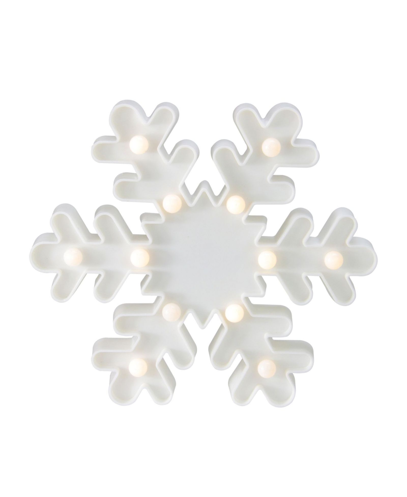 Northlight 9.5" Battery Operated LED Lighted White Snowflake Christmas Marquee Sign