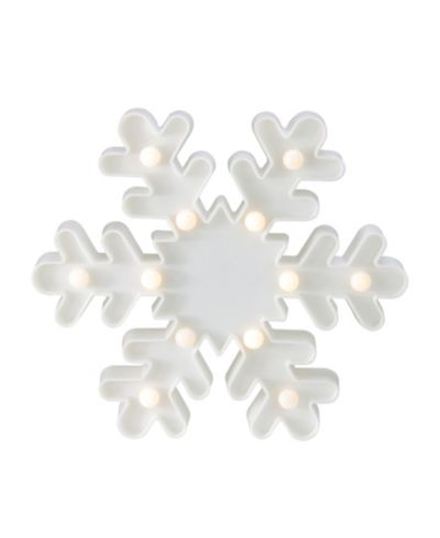 Northlight 9.5" Battery Operated LED Lighted White Snowflake Christmas Marquee Sign