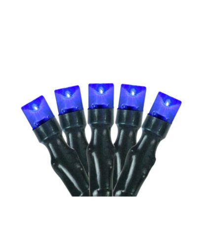 Northlight Set of 20 Battery Operated Blue LED Wide Angle Christmas Lights - Green Wire