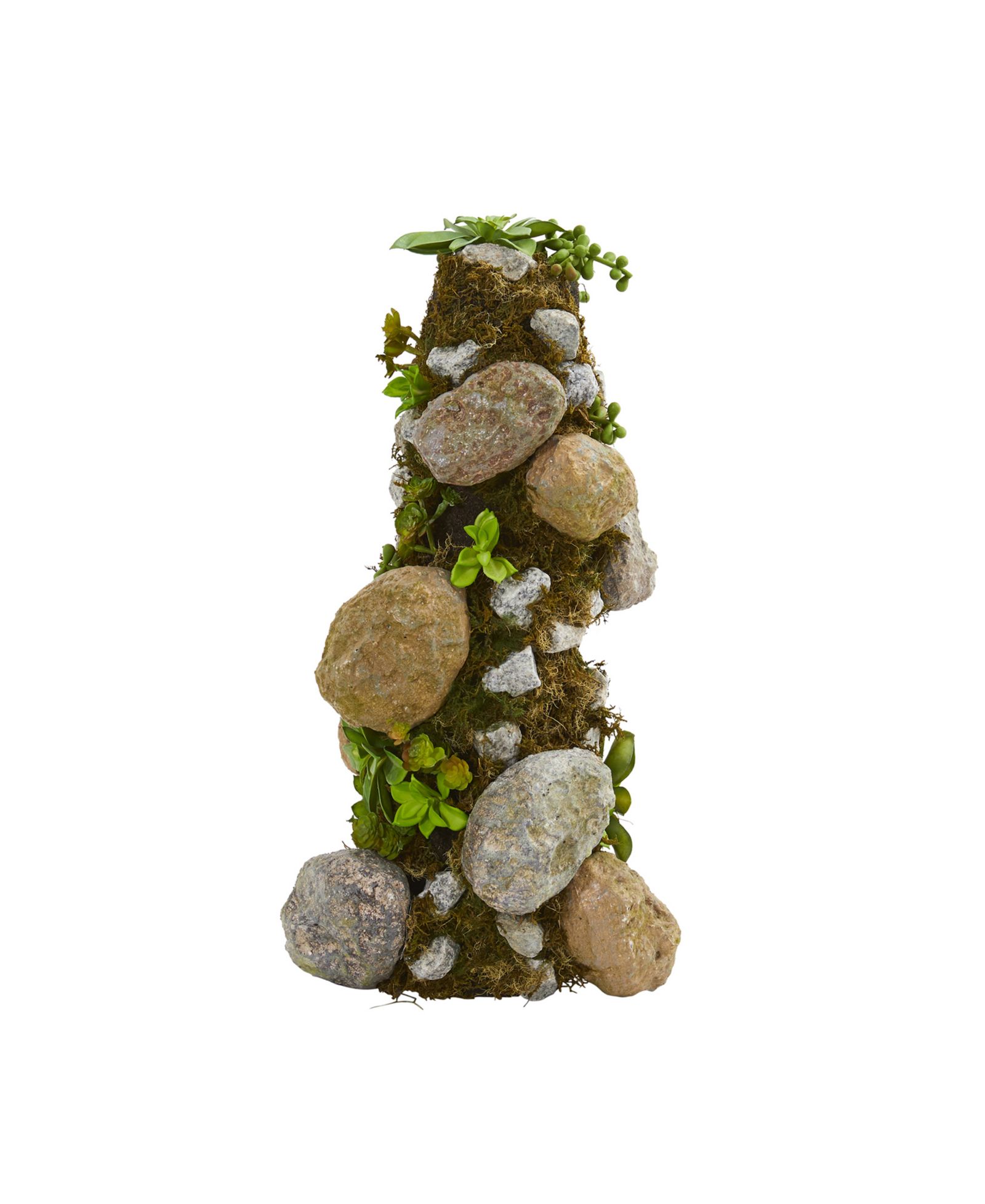 Nearly Natural декоративная каменная колонна с суккулентами 18"