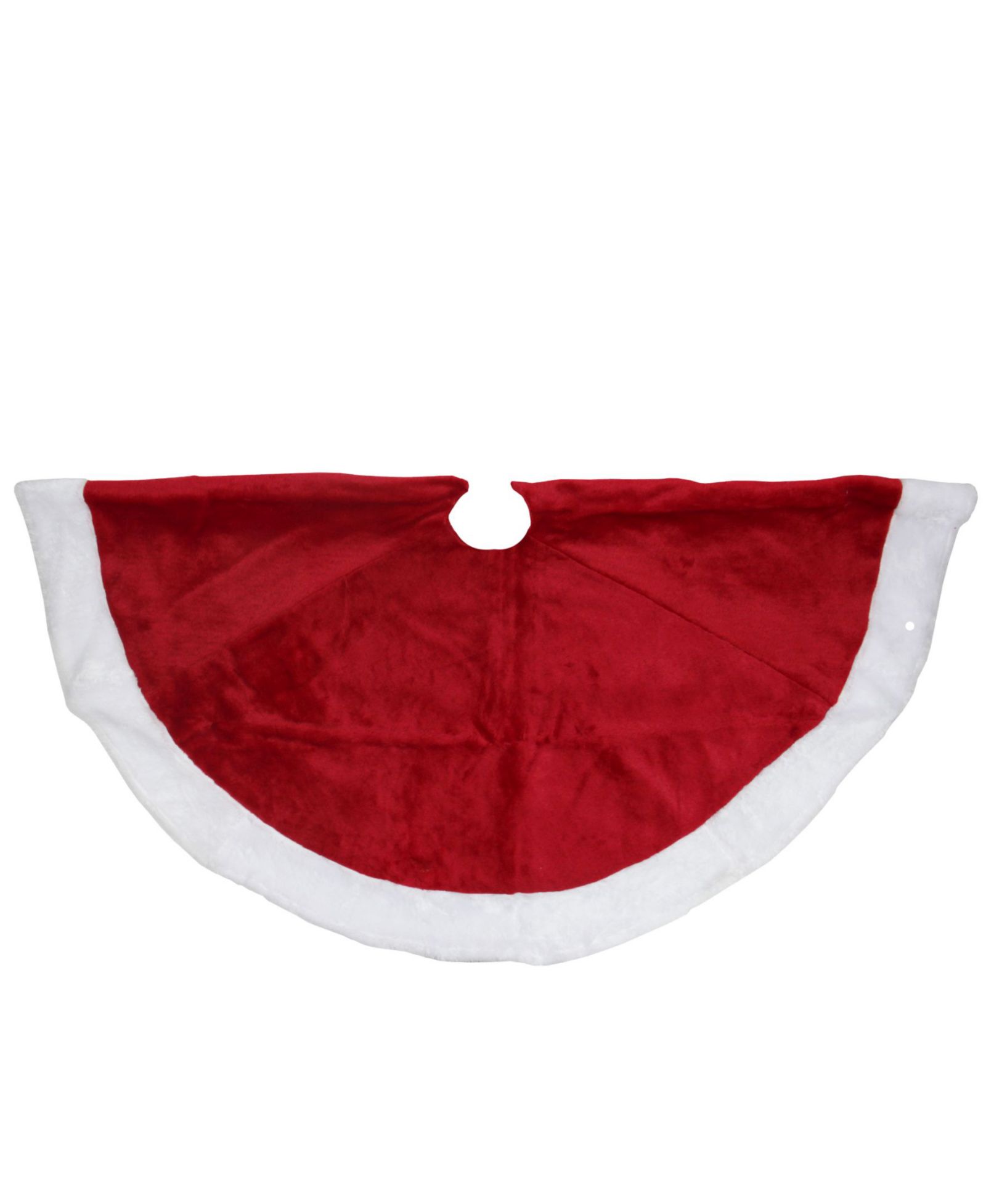 Юбка под елку Northlight 48" Traditional Red Velveteen с белой отделкой