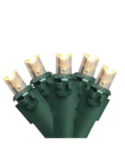 Northlight Set of 50 Warm White LED Wide Angle Christmas Lights - Green Wire