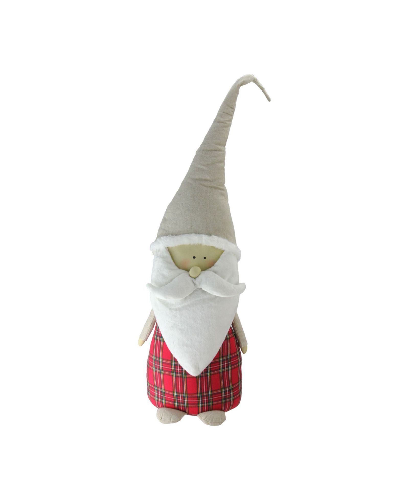 Декоративная настольная фигурка Northlight 28.5" Plaid Elegant Standing Blushing Santa Gnome