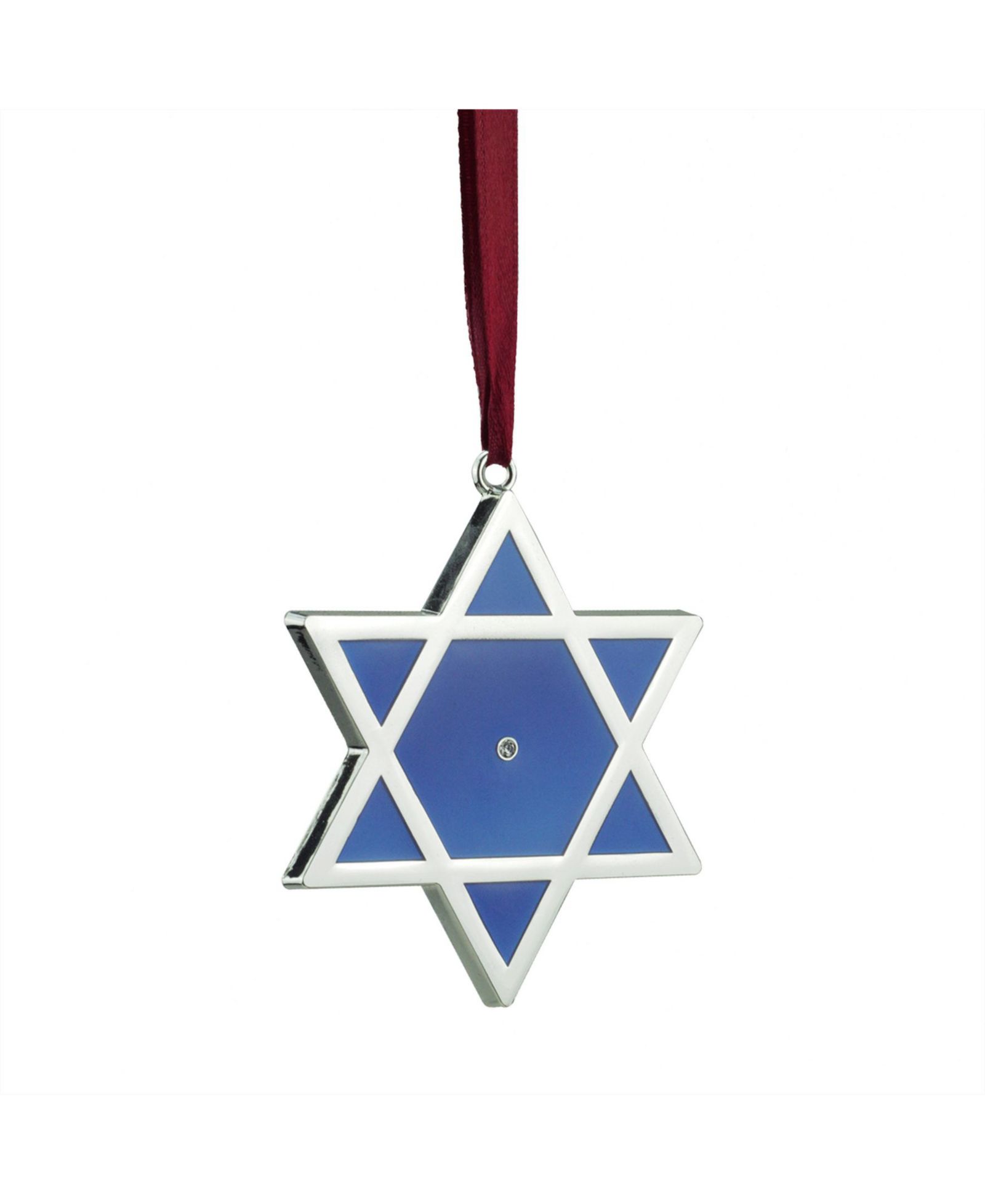 Northlight украшение к Хануке Northlight 3" Shiny Silver-Plated Blue Star of David Hanukkah Ornament with European Crystal