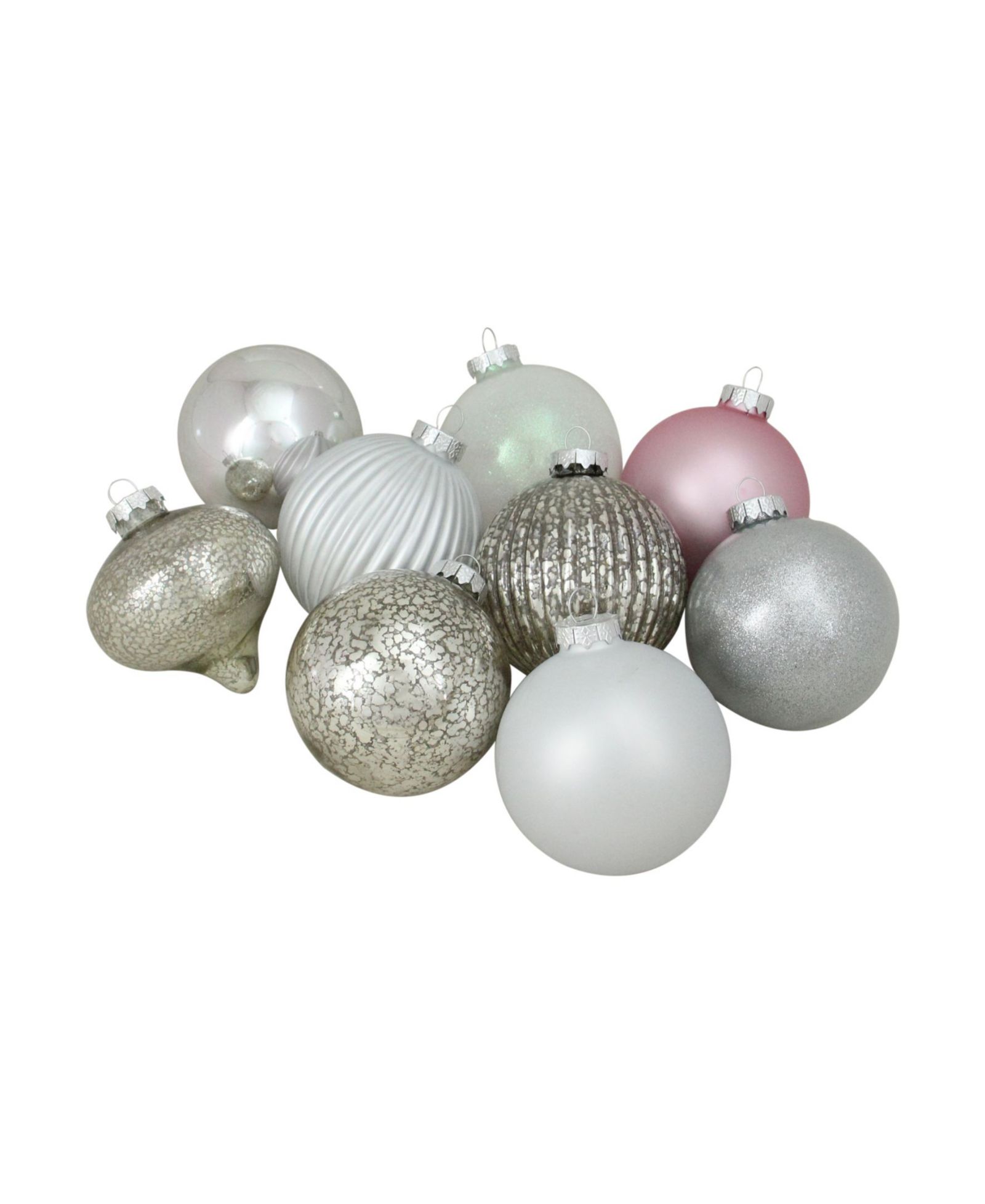 Рождественские украшения Northlight 9ct Silver and Pink Multi-Finish Ball and Onion Shaped 4" 100mm