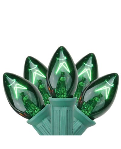 Рождественские гирлянды Northlight Set of 25 Transparent Green C7 12" Spacing - Green Wire
