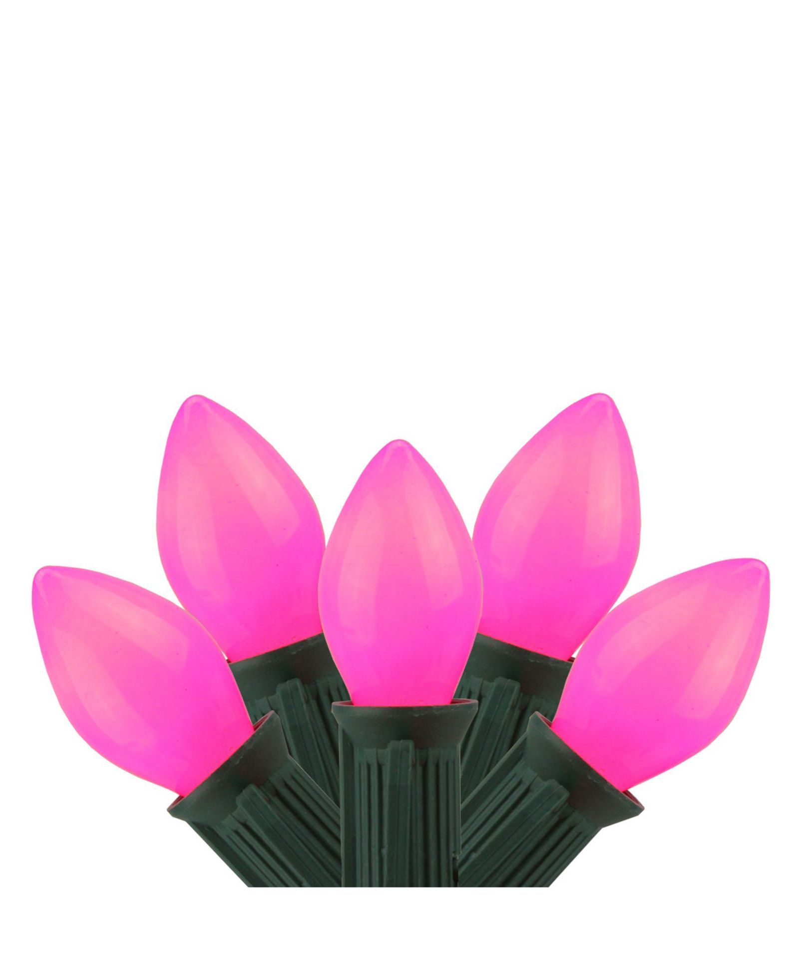 Рождественские гирлянды Northlight 25 шт. Opaque Pink C9 Green Wire