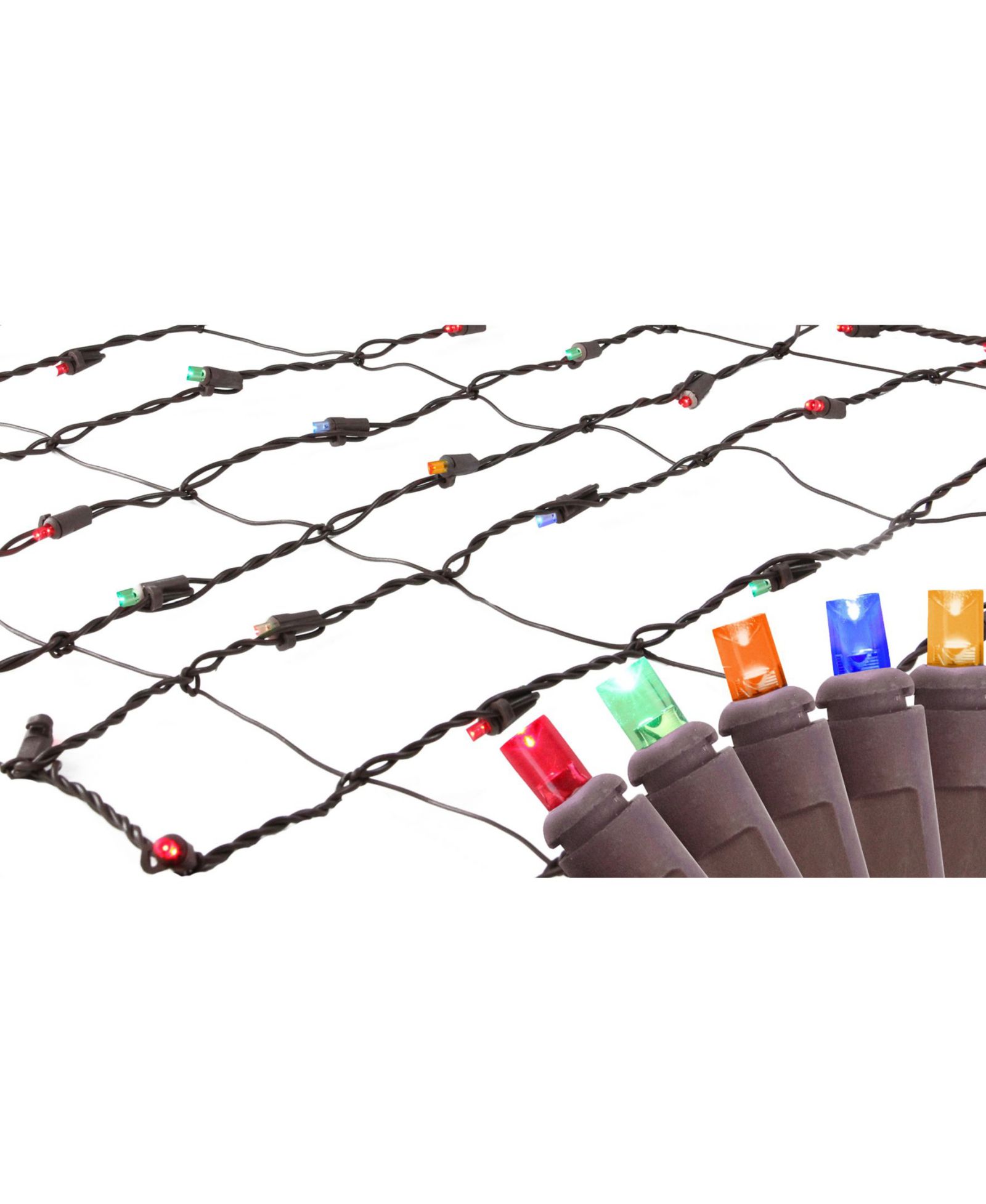 Northlight 2' x 8' Multi-Color LED Tree Trunk Wrap Christmas Net Lights - Brown Wire