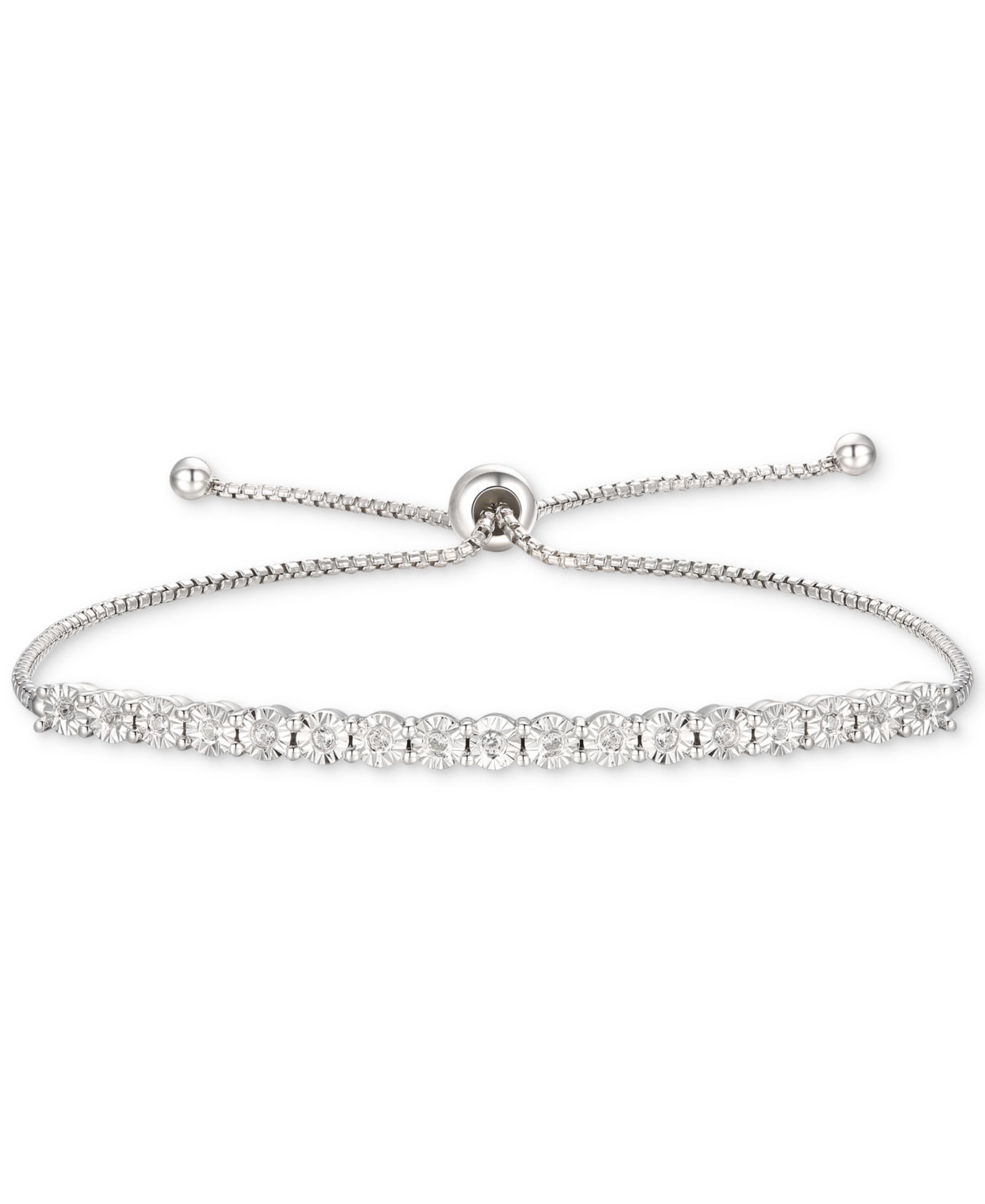Браслет Diamond Bolo (1/10 ct. t.w.) из стерлингового серебра, с напылением 14k Gold или 14k Rose Gold