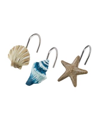 Набор из 12 крючков для душевой шторы Avanti Blue Lagoon Ombre Seashells