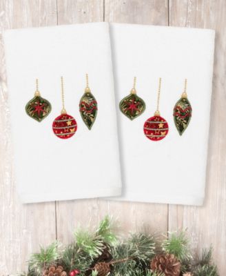 Набор из 2 полотенец Linum Home Christmas Ornaments Embroidered 100% Turkish Cotton