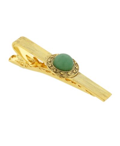 Зажим для галстука 1928 Jewelry из позолоченного полудрагоценного авантюрина