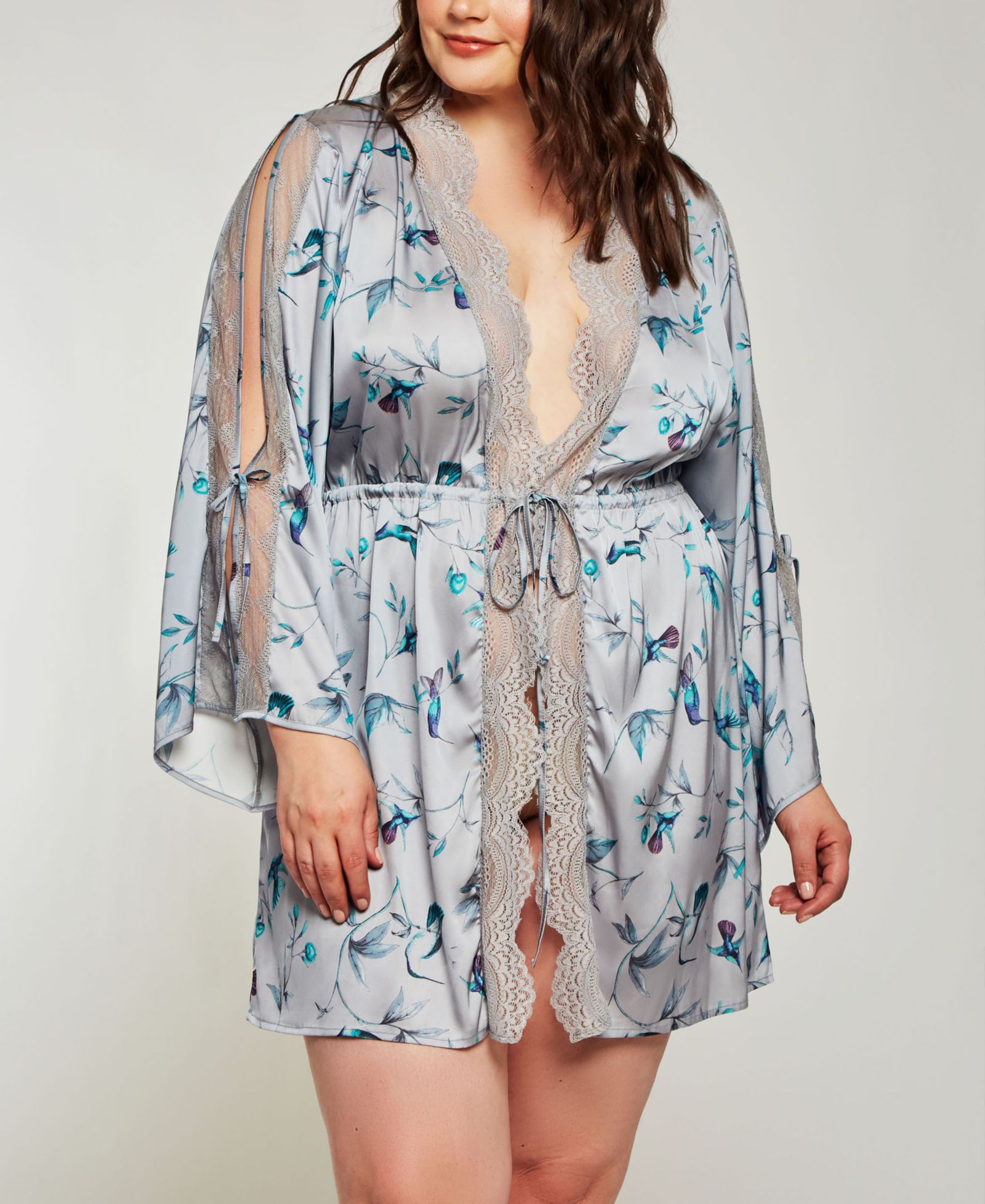 Халат-нижнее белье iCollection Plus Size Hummingbird Print