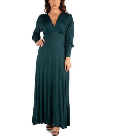 24seven Comfort Apparel Women's Formal Long Sleeve Maxi Dress