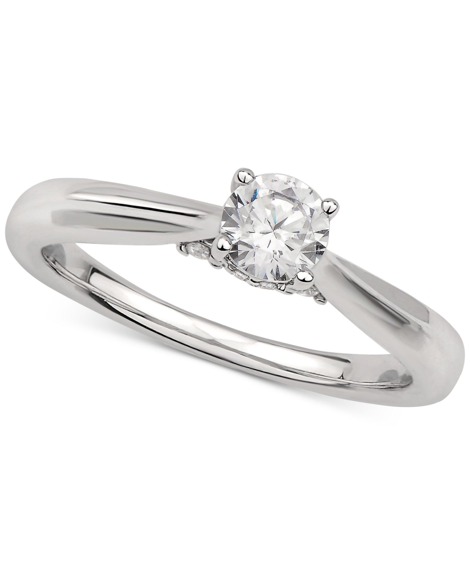 GIA Certified бриллиантовое помолвочное кольцо Solitaire (1/2 ct. t.w.) в белом золоте 14k