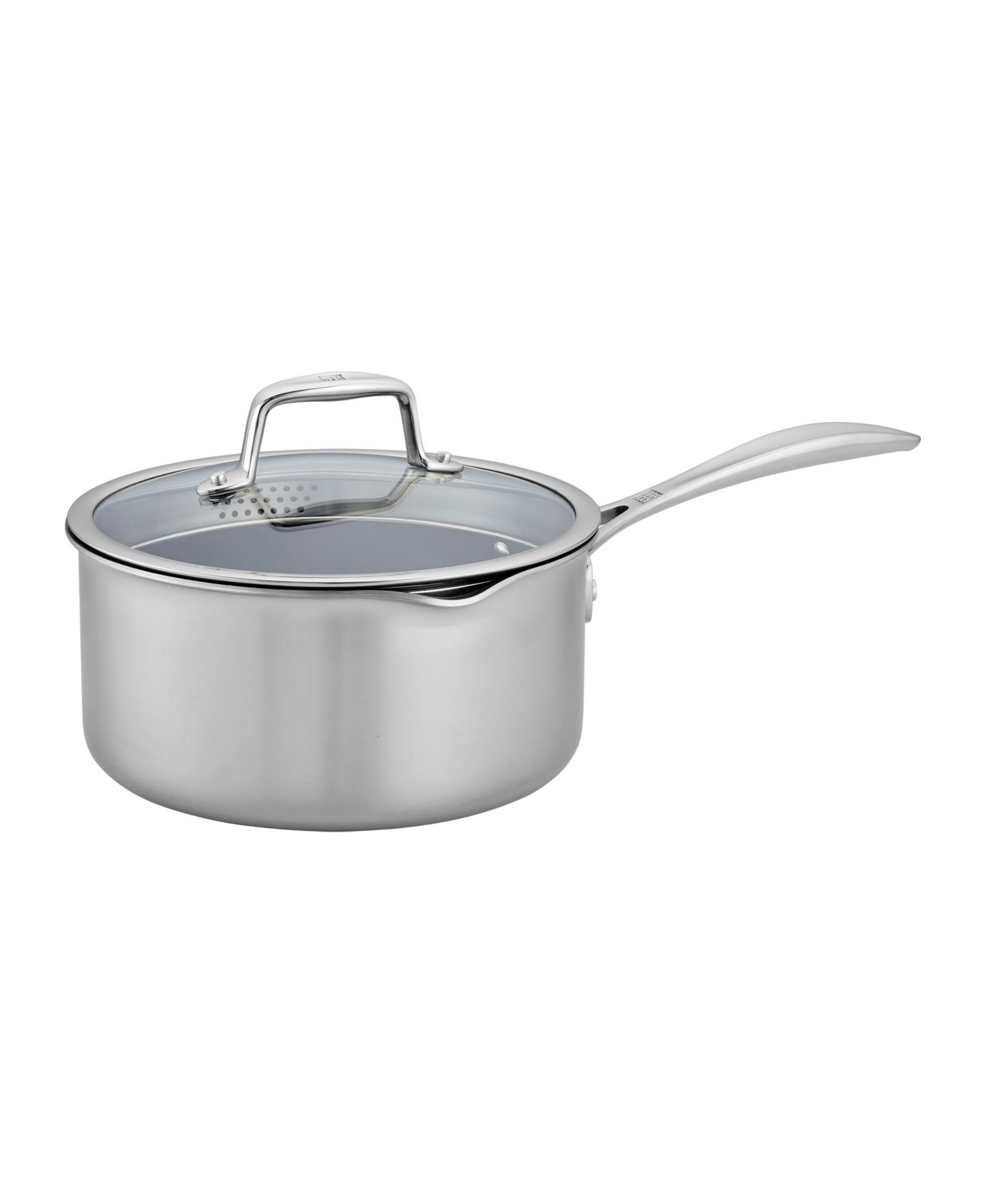 Zwilling Clad CFX 3-Qt. Saucepan with Strainer Lid and Pouring Spouts